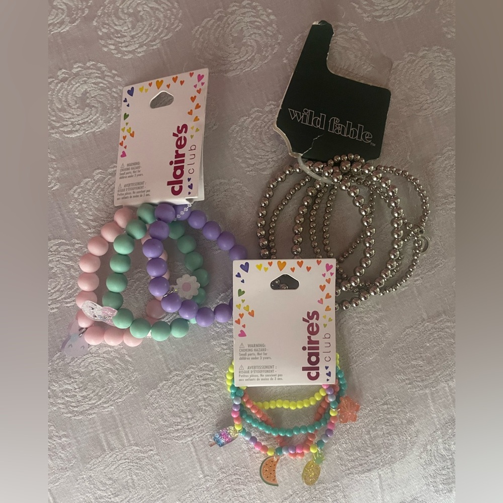 Girls Beaded Charm Bracelets Bundle